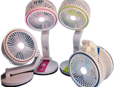 Rechargeable Folding Table Fan with Light Multifunctional Cute fan - LR 2018