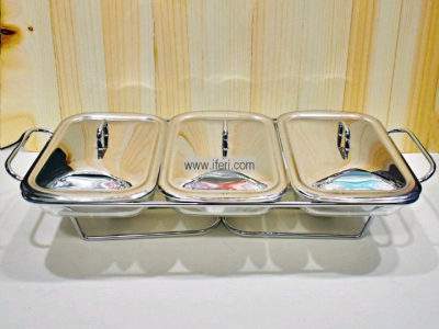 Stainless steel serving dish