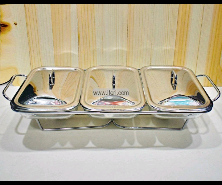 Stainless steel serving dish