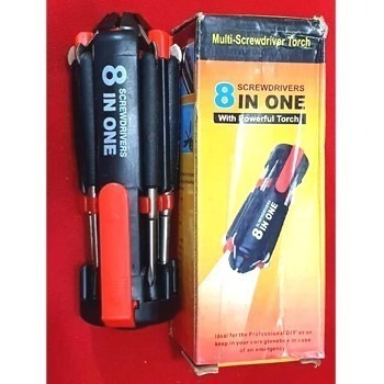 স্ক্রু ড্রাইভার ৮ ইন সেট টর্চ লাইট (Screw driver)