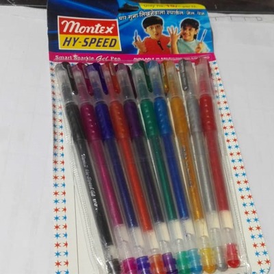 মনটেক্স হাই স্পিড গ্লিটার্ড পেন 10pcs(Glittered pen)