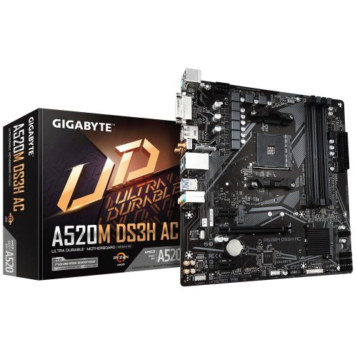 Gigabyte AMD Chipset A520M DS3H AC Ultra Durable AM4 Micro-ATX Motherboard