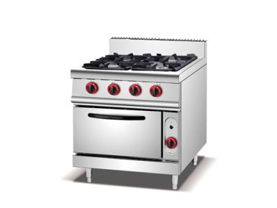 4 Burners Commercial Gas Stove with Gas Oven