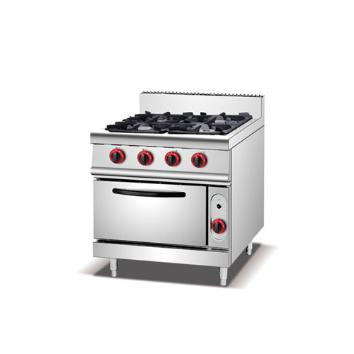 4 Burners Commercial Gas Stove with Gas Oven