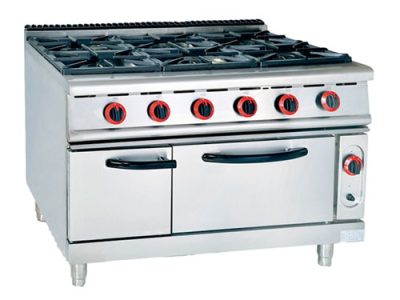 6 Burners Commercial Gas Stove with Gas Oven