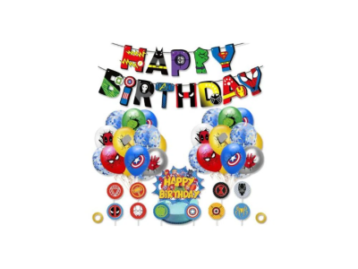 Superhero Birthday Balloon ব্যানার কম্বো সেট