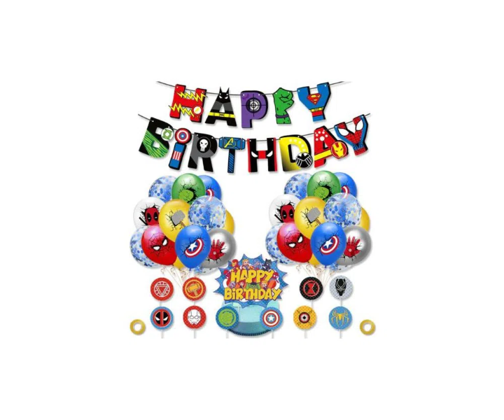 Superhero Birthday Balloon ব্যানার কম্বো সেট