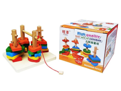 Kids High Quality Four Sets of Column ব্লক টয়