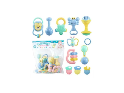 কিডস র‍্যাটেল টয় with soft Teether & Hand Grip Set