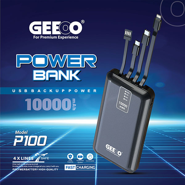 GEEOO P100 দ্রুত চার্জিং পাওয়ার ব্যাংক